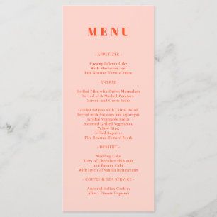 Menu Simples Rosa Laranja