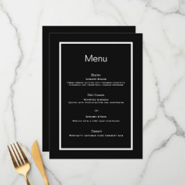 Menu Simples script preto minimalista