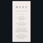 Menu Simples Simples Boho Beige<br><div class="desc">Elegante e moderno,  boho,  menu minimalista bege. Menu totalmente personalizável para o seu casamento ou evento.</div>