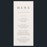 Menu Simples Simples Boho Beige<br><div class="desc">Elegante e moderno,  boho,  menu minimalista bege. Menu totalmente personalizável para o seu casamento ou evento.</div>