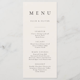 Menu Simples Simples Boho Beige