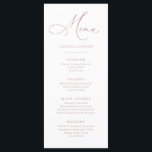 Menu Simples Simples Dusty Rosa Minimalista<br><div class="desc">Menu plano elegante e moderno,  rosa minimalista empoeirado. Menu totalmente personalizável para o seu casamento ou evento.</div>