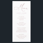 Menu Simples Simples Dusty Rosa Minimalista<br><div class="desc">Menu plano elegante e moderno,  rosa minimalista empoeirado. Menu totalmente personalizável para o seu casamento ou evento.</div>