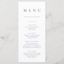 Menu Simples Simples Mínimo Elegante Roxo