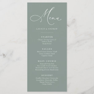 Menu Simples Simples, Verde e Branco Minimalista