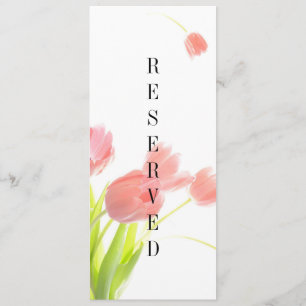 Menu Sinal de Reserva de Tulipas Rosa Suave Elegante
