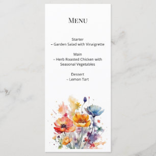 Menu Sinfonia de Flores Silvestres: Aquarela Colorida d