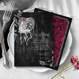Menu Skeletons Gothic Wedding Burgundy ID866
