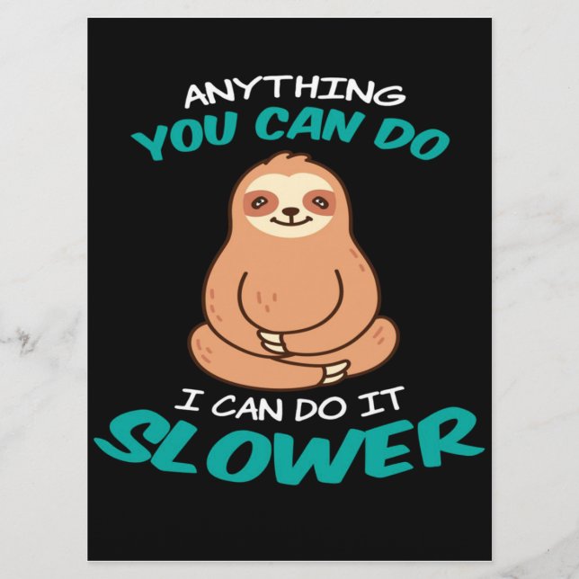 Menu Sloth Lover  Cute Sloth Canvas (Frente)