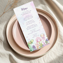 Menu Sob o Chá de fraldas de Pérolas do Mar