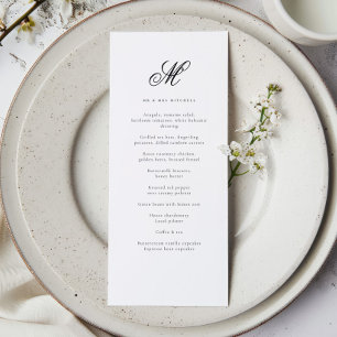 Menu Sobrenome Elegante Recepção de casamento inicial