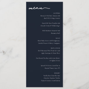 Menu Sofisticado Cardápio de Casamento Minimalista Azul