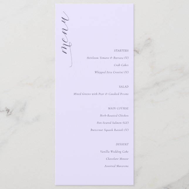 Menu Sofisticado Cardápio de Casamento Minimalista Lava (Frente)