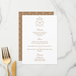 Menu Sofisticado Script Clássico Marrom Dourado