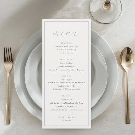 Menu Soft Dusty Blue Wedding