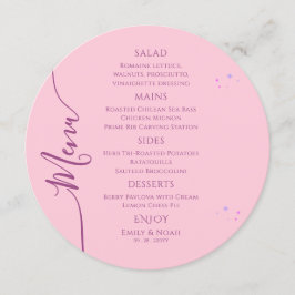 Menu Solo Rosa Celestial Púrpura Sol Lua Estende Casame