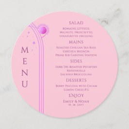 Menu Solo Rosa Celestial Púrpura Sol Lua Estrelas Casam