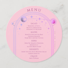Menu Solo Rosa Celestial Púrpura Sol Lua Estrelas Casam