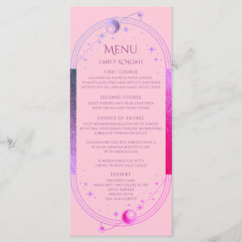 Menu Solo Rosa Celestial Púrpura Sol Lua Estrelas Casam