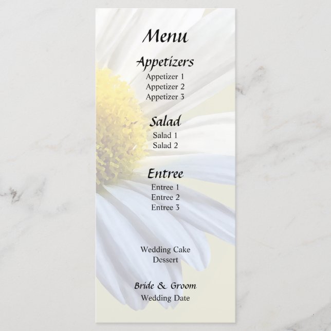 Menu Sombra e Luz de Margarida (Frente)