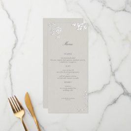 Menu Soneto de Noiva Formal Clássico Etéreo em Marfim R