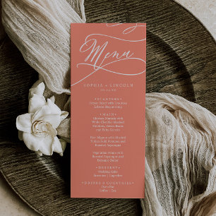 Menu SOPHIA Romântica Bright Coral Summer Casamento