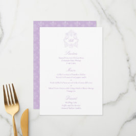 Menu Sophisticated Victorian Classic Script Violet