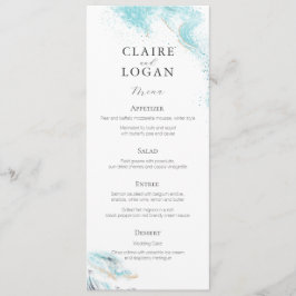 Menu Splashing Blue Waves Coastal Wedding