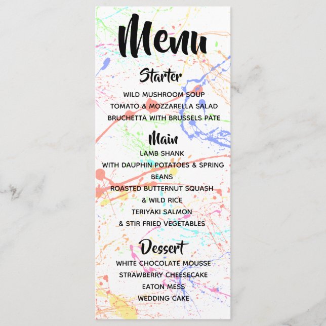Menu Splattered (Frente)