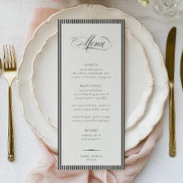 Menu STATELY Calligraphy Stripes Wedding