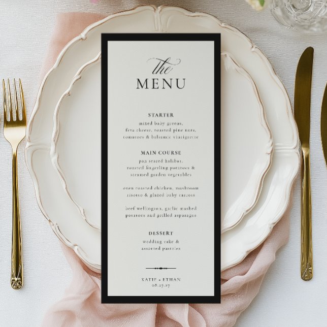 Menu STATELY CALLIGRAPHY Wedding (Criador carregado)