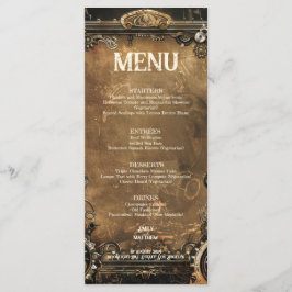 Menu Steampunk Noir Affair Wedding
