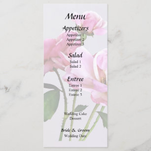 Menu Suprimentos de Casamento com Rosas Miniatura Rosa