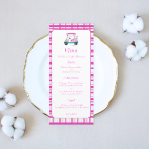 Menu Suprimentos para Bebê de Carrinho de Golfe Rosa Ch
