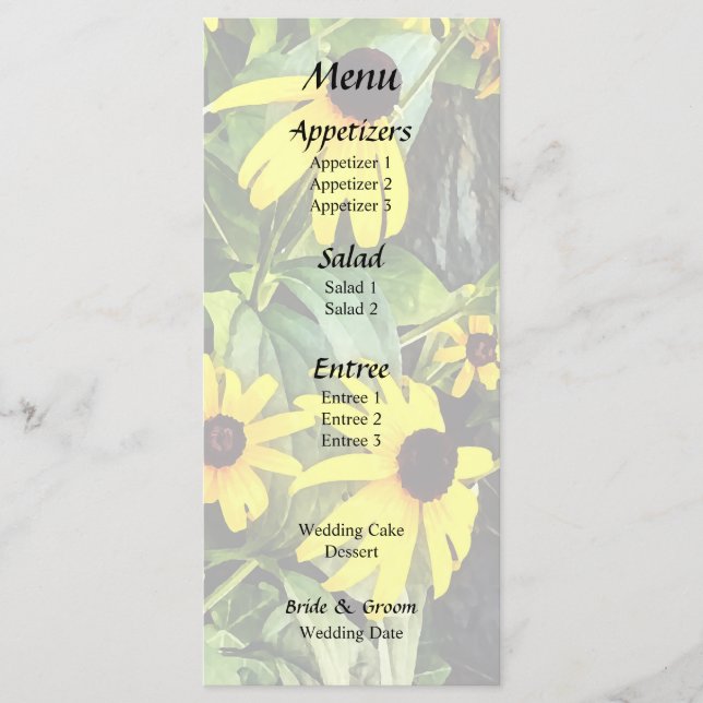 Menu Susans de Olhos Negros pela Parede de Pedra (Frente)