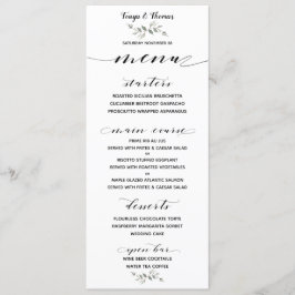 Menu Swash Font Calliografia Bar de Casamento Branco Ne