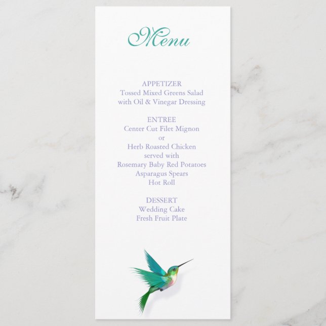 Menu Swirl Hummingbird (Frente)