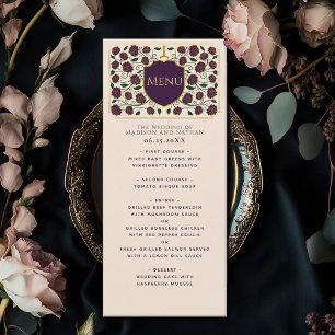 Menu Sword & Shield Medieval Fantasy Casamento Monogram