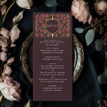 Menu Sword & Shield Medieval Fantasy Casamento Monogram<br><div class="desc">Convide seus convidados de casamento com esta design de Monograma Real Sword & Shield da Fantasia Medieval. Esta design é perfeita para casais que buscam uma estética de fantasia medieval real, mas moderna. Personalize o texto, a fonte e as cores para se adequarem às suas preferências de design. Correspondência de...</div>