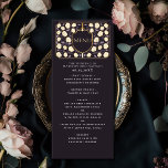 Menu Sword & Shield Medieval Fantasy Casamento Monogram<br><div class="desc">Convide seus convidados de casamento com esta design de Monograma Real Sword & Shield da Fantasia Medieval. Esta design é perfeita para casais que buscam uma estética de fantasia medieval real, mas moderna. Personalize o texto, a fonte e as cores para se adequarem às suas preferências de design. Correspondência de...</div>