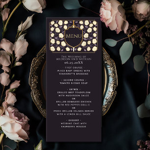 Menu Sword & Shield Medieval Fantasy Casamento Monogram