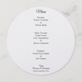 Menu Taças de Champanhe Casamento