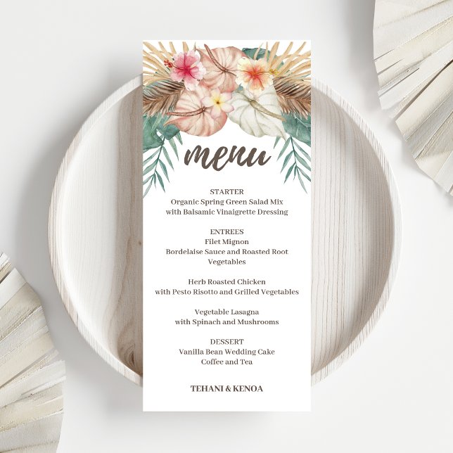 Menu Tahiti | Casamento Floral Da Ilha Tropical (Criador carregado)