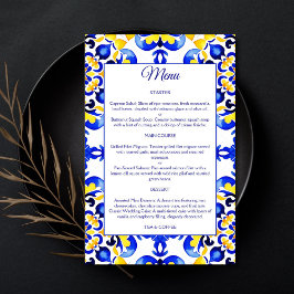 Menu Talavera azulejo — azulejos azuis mediterrâni