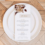 Menu TALIA Bohemian Terracotta Blush outono<br><div class="desc">Este menu apresenta uma pincelada boêmica e florais burgundy emparelhados com uma letra de script manuscrito em terracota. Este menu 'boho' é a adição perfeita ao seu evento de primavera,  verão ou outono.</div>