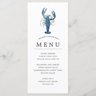 Menu Tema Azul Oceano   Festa de Lagosta