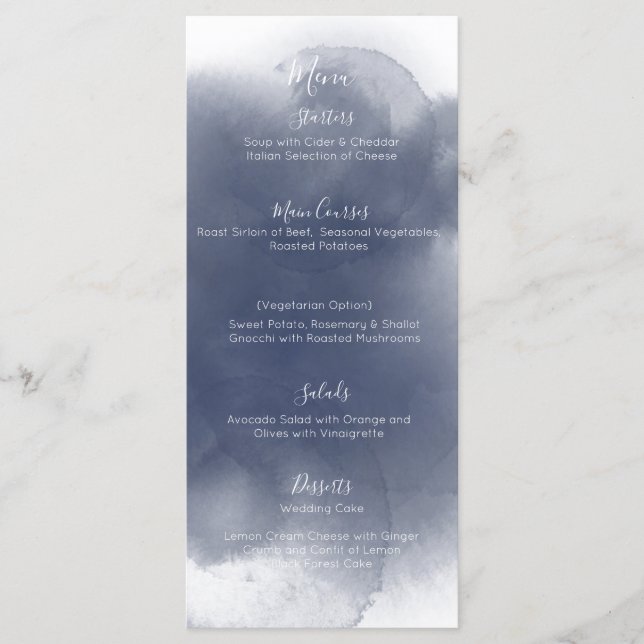 Menu Tema de Aquarela Azul (Frente)