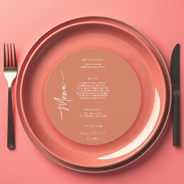 Menu Terracota Coral Elegante