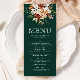 Menu Terracota Floral de Campo Casamento Verde Esmerald