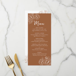 Menu Terracotta Boho Floral Boho Drink+